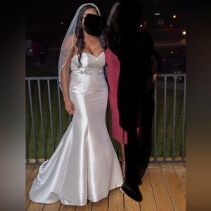 Ivory champagne Eddie K Milano wedding dress